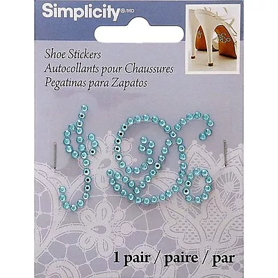 SIMPLICITY Blue Rhinestone  I DO  Shoe Stickers - 1pr • $3.95