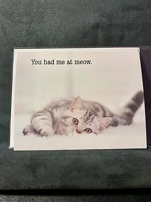 Happy Anniversary Greeting Card Cat Kitty Lovers You Had Me At Meow • $2.95