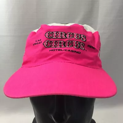 Vintage Circus Circus Hotel Casino Painters Snapback Hat Pink Las Vegas One Size • $12