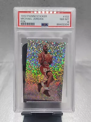 1992 Panini Sticker Michael Jordan Foil #102! PSA 8! • $90