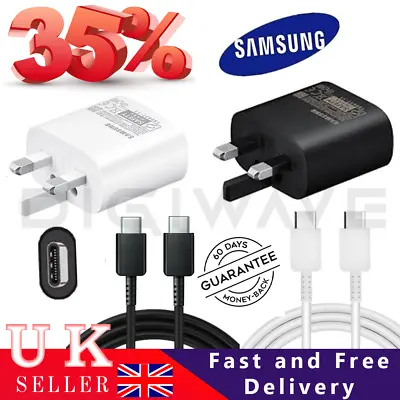 £2.99 • Buy For Samsung Galaxy A14 A34 A54 Super Fast Charger Plug & Type C Charging Cable