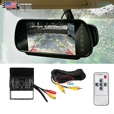 Car Truck RV 7  Touch Screen Mirror Monitor Night Vision Reversing Camera 12-24v • $62.88