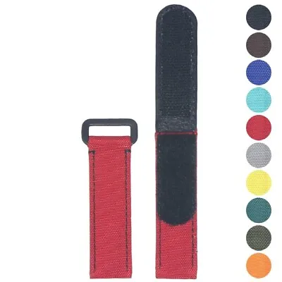 StrapsCo Hook & Loop Adventure Nylon & Leather Watch Band Strap 20mm • $29.99