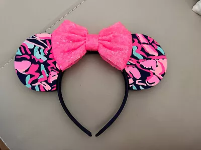 Lilly Pulitzer Disney Mickey & Minnie Mouse Ears Bright Popup Navy Lobster Roll • $25