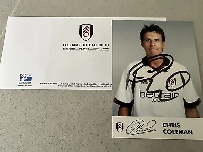 £4.99 • Buy Chris Coleman Fulham, Wales Official Signed Photo & Compliments Slip