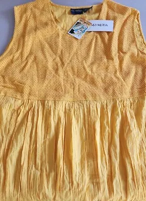 Vintage Ms Moda Orange Yellow Crinkly Gauze Artsy Maxi Dress Sz 4x Large Women • $29.99