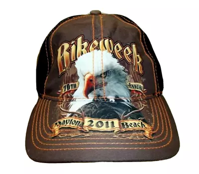 Daytona Beach 2011 Brown & Black Bike Week Hat Cap Rally Biker Sherry Brand • $9.99