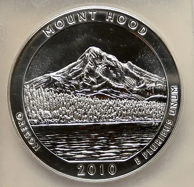 2010 UNITED STATES MOUNT HOOD OREGON 5 OZ Prooflike Silver 25C Coin PCGS I95251 • $2698.65