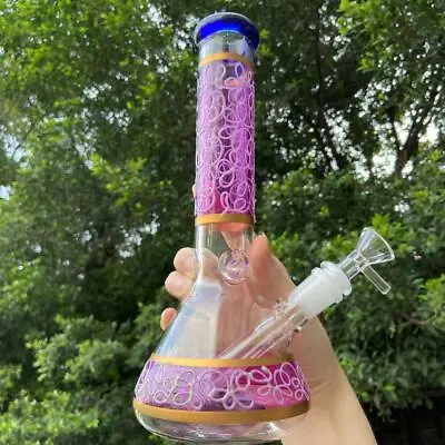 10inch Hookah Glow In The Dark Glass Water Pipe Smoking Bong Bubbler Hand Pipes • $28.99