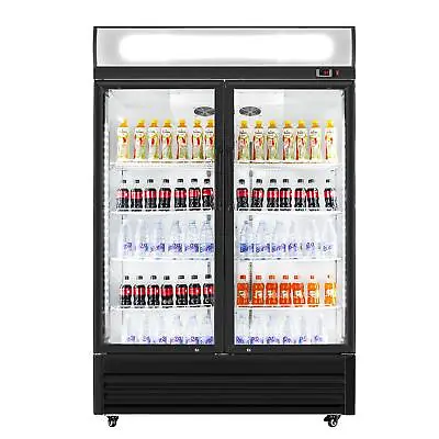 Heavy Duty 51  880L 2 Glass Swing Door Merchandiser Refrigerator Beverage Cooler • $2269.99