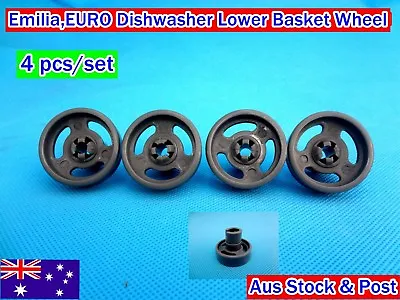 4 PCS Emilia EURO Baumatic Haire Dishwasher Lower Basket Wheels Set GREY (D24) • $18.50