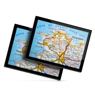 £29.99 • Buy 2x Glass Placemats 20x25 Cm - Lannion Cote De Granit Rose France Map  #45511