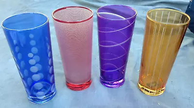 Mikasa Glass Cheers Mix Highball 19.75 Oz - Set Of 4 Mixed Color In Original Box • $62.50