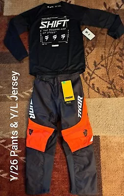 Kids MX Riding Gear Combo NWT Pants Youth Size 26 & Y/L Jersey Motocross  • $60