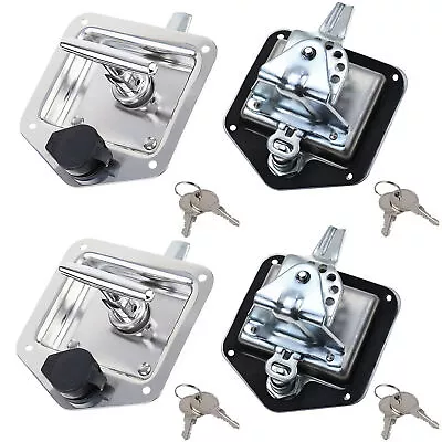 4 Pcs Trailer Door Latch T-Handle Locking For Camper RV Truck Tool Box With Keys • $37.95