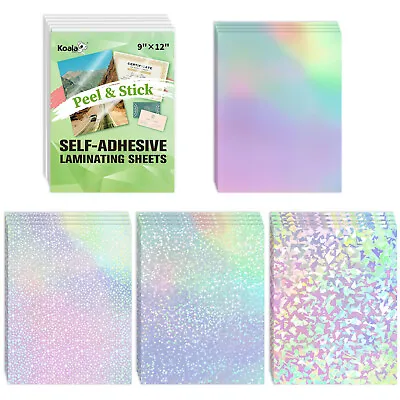 Lot Koala Self-adhesive Laminating Sheets 9x12 Clear Holographic Overlay Sticker • $7.99