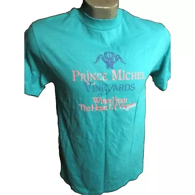 Vintage T-shirt Single Stitch Medium 1980s Prince Michael Vineyards Hanes Beefy • $20
