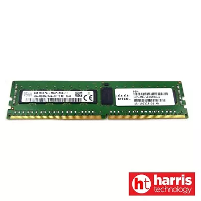 (REfurbished) CISCO UCS-MR-1X081RU-A - 8GB DDR4-2133-MHz RDIMM/PC4-17000/x4/1.2v • $35