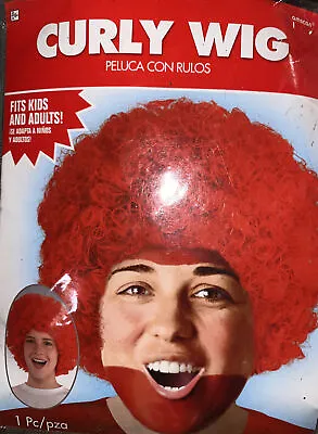 Red Curly Hair Wig  Crazy Curly Hair Wig One Size Fits Most Red Wig • $7
