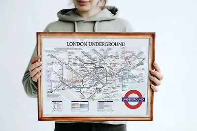 London Underground Map Route Poster The Tube Photo Metro Transit System Print • £12.99