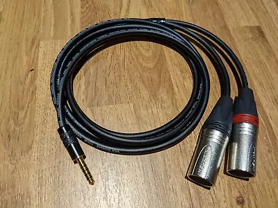 *Custom Order* Van Damme/Neutrik Male 3pin XLRs To 4.4mm 5pole Jack 1m • £37.50