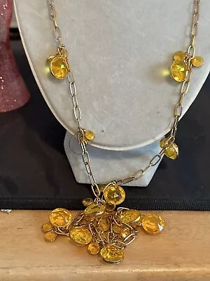 VTG GOLD PLATED NECKLACE With Gold Beads- COSTUME JEWELRY • $17.99