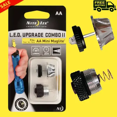 Flashlight Upgrade Kit LED Replaces Bulb Fits AA Mini Maglite Twist Button • $12.80