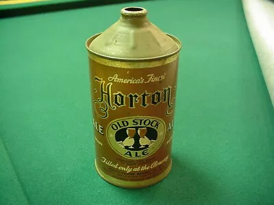 Antique Horton Old Stock Ale Tin Litho Quart Cone Top Beer Can New York Brewery • $899