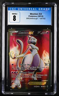 Mewtwo EX 158/162 CGC Graded 8 NM/Mint BREAKthrough Pokemon Card 🔥🔥 • $0.99