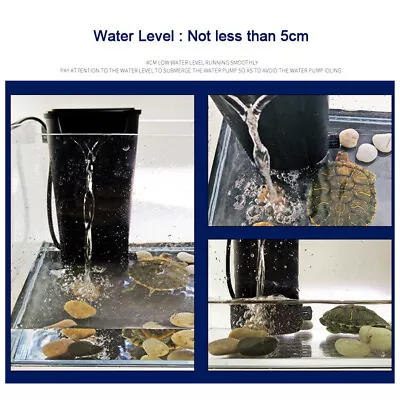 Aquarium Filter 5W Low Water Level Reptile Filter Waterfall Plastic • $30.09