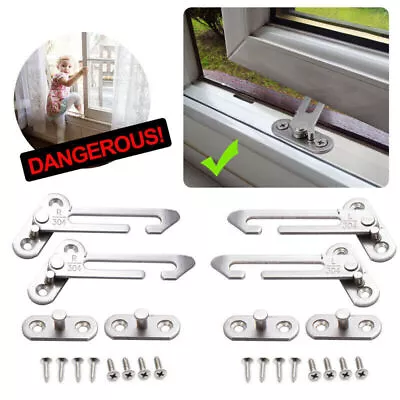 Security UPVC Window Restrictor Child Baby Safety Locks Catch Door Ventilator • £3.99