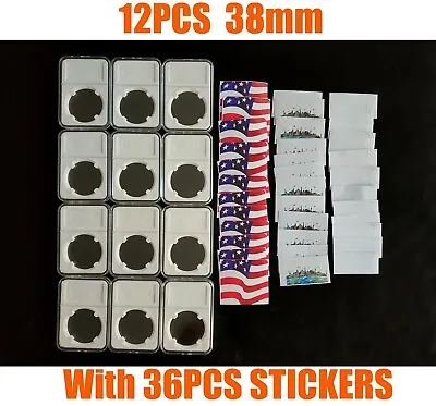 12 PCS Coin Slab Display Holder Storage 38mm For Morgan/Peace/Ike Silver Dollar • $12.89