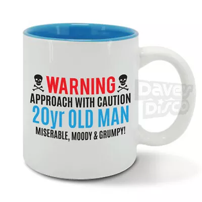 WARNING 20 - 29 Year Old Man Mug Cup Mr Grumpy Moody Funny Dad Men Birthday Gift • £12.95