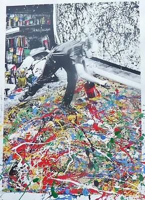 Mr. Brainwash  Freedom Art  Jackson Pollock HAND EMBELLISHED Mixed Media Signed • $2980