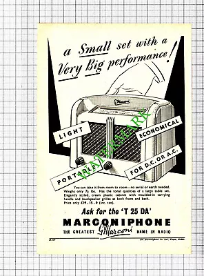 Marconiphone Radio Small Advert - 1951 Cutting • $9.02