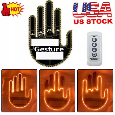 Finger Gesture Light With Remote LED Car Back Window Sign Hand Light Xmas Gift • $18.69