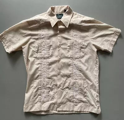 £45 • Buy Men's Vintage Guayabera Embroidered Shirt Haband Of Patterson