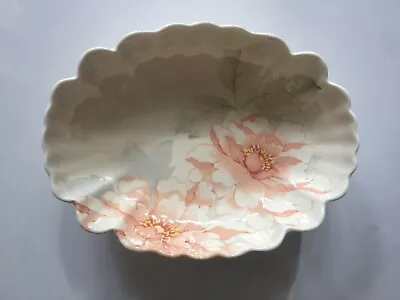 Vintage Hadida Cream China Peonies Floral Design Oval Jewellery Display Plate  • £3.99