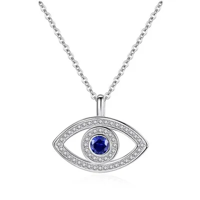 $16.80 • Buy ZARD Evil Eye Protection Pendant In Blue Cubic Zirconia Sterling Silver Necklace