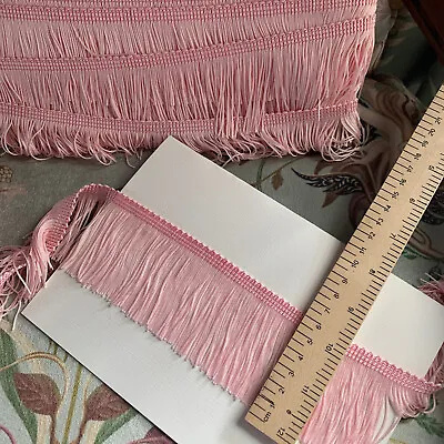 Quality 6cm Pale/candy PINK Silky Chainette Lampshade Fringe F058 • £2.50