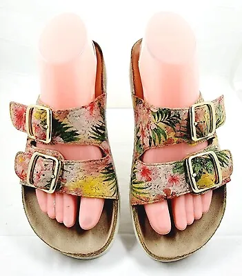 $15.99 • Buy White Mountain Women's  Sandals Sz 7M Cork With Flower Straps Helga Slides Shoes
