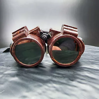 Vintage Willson Welding Goggles Glasses Steampunk Brown Bakelite & Leather NOS • $69.95