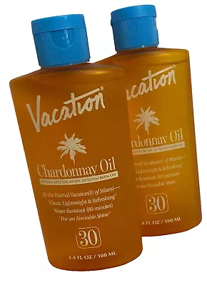 Vacation Chardonnay Oil Sunscreen SPF 30~LOT OF 2!~SEALED!~EXP. 1/25 • $16.88