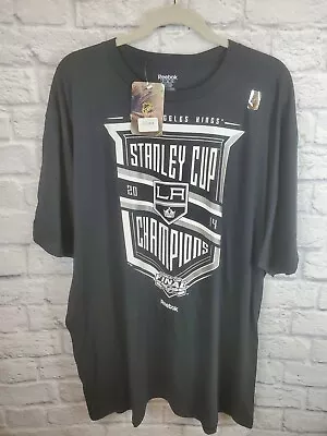 XXL 2014 Stanley Cup Champions LA Kings T-shirt Black Mens Size 2XL Reebok • $19.99