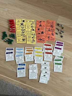Vintage 1936 Monopoly Replacement Pieces Houses Hotels Cards Properties Big Lot • $16.95