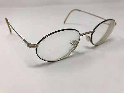 Marcolin Eyeglass Frame Vintage Gold Tort Rim Oval MOD 8731 210 52-20-145 EG48 • $16.25