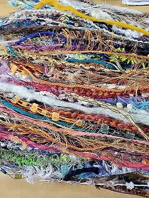 100 Yards Multi Fiber Embellishments Assorted Novelty Yarn Weaving Fiber ART • $14.50