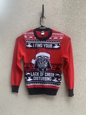$24.99 • Buy Star Wars Ugly Christmas Pullover Sweater Black Darth Vader Small New With Tags