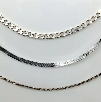 Sterling Silver Stamp 925 Chain Necklaces. Comes To A Magnet • $15.50