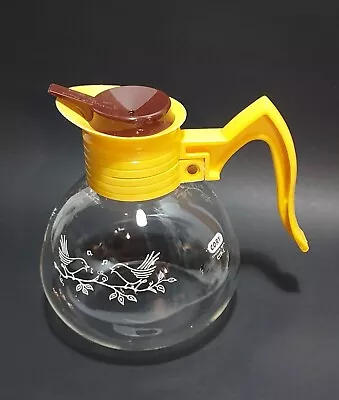 Vintage CORY Carafe Whistles Birds CTP-L Glass Coffee Tea Pot 1970’s Kitsch • $28.99